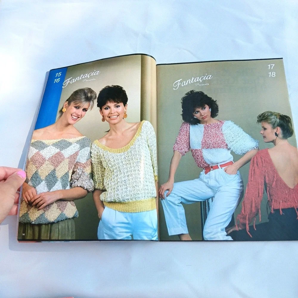 VTG Fashion Knitting Magazine 80s Sweater Patterns Hand‎ Machine Knit No 18